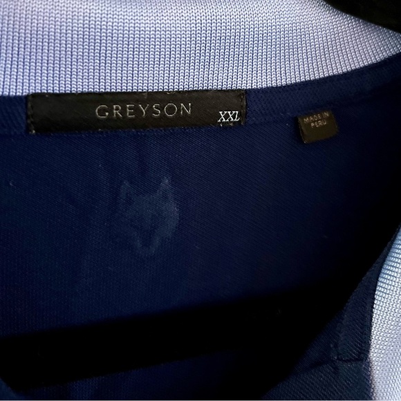 GREYSON Polo Shirt Mens Blue Stripe Collared Golf Preppy Tennis, Sz XXL - Picture 3 of 4